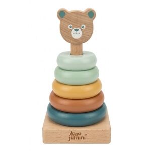 Jumini Bear Stacking Rings Wood Toy Gender Neutral Scandi Style Eco Friendly